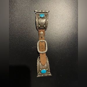 Authentic apple watch band, turquoise stone on each side